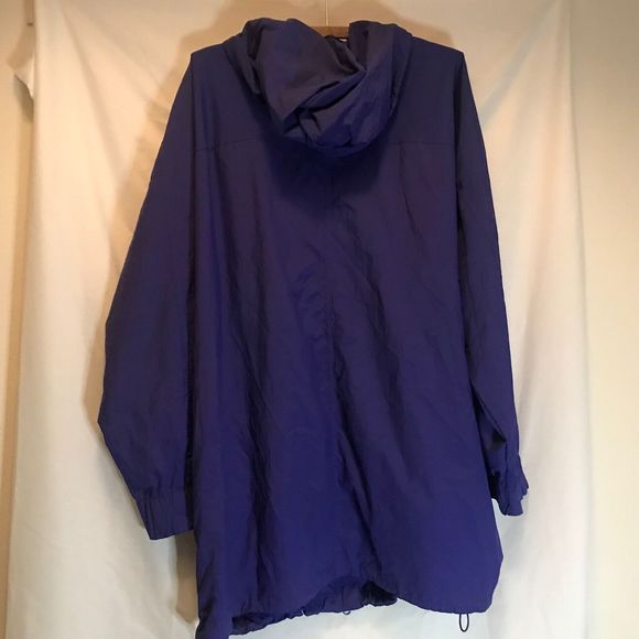 Athleta x Allyson Felix Purple Long Packable Lightweight Windbreaker hood Sz L - Picture 13 of 15